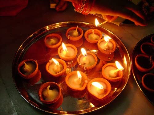 Pure Source India Natural Clay Traditional Diwali Ke Diye | Earthen Clay Diya | Mitti Ka Diva | Diyas for Pooja (Set of 24)