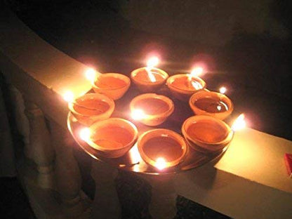 Pure Source India Natural Clay Traditional Diwali Ke Diye | Earthen Clay Diya | Mitti Ka Diva | Diyas for Pooja (Set of 24)