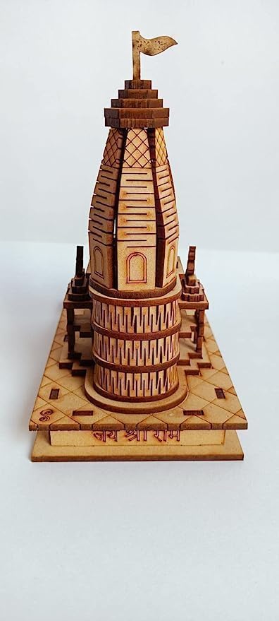 Handicraft Ram-Mandir-Ayodhya-3D-Model-Wooden-Temple- with- Light