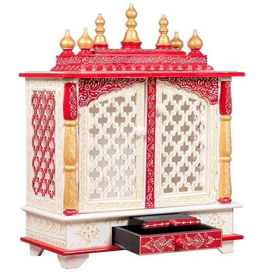 Kamdhenu art and craft Wood Religious Home Temple, Red, Temple, Standard