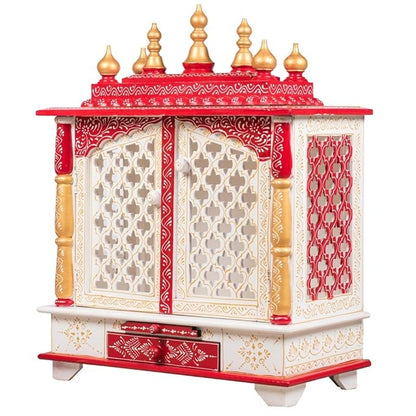 Kamdhenu art and craft Wood Religious Home Temple, Red, Temple, Standard