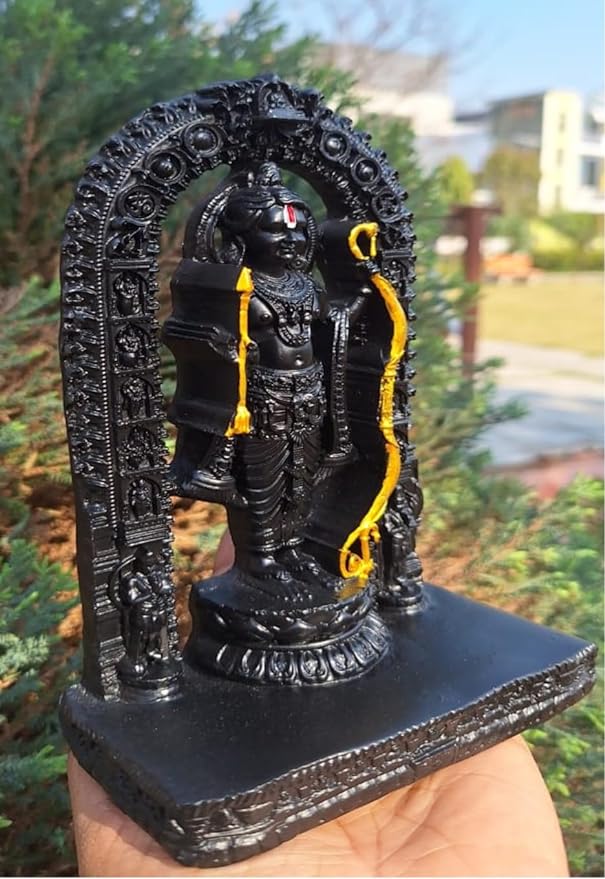 Shree Ram Lalla Idol Statue,RamMandir Ayodhya wale for Table Gift Item,Pooja Room,Home and Office Decor Item.Size-7 inch (Black Colour)