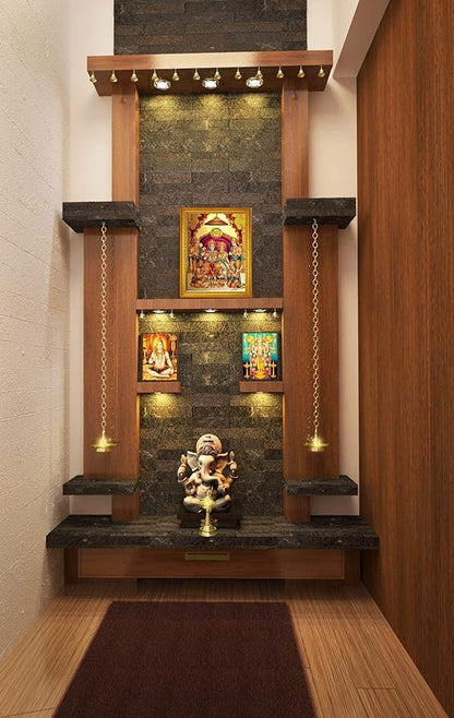 Handicraft Lord Shri Ram, Laxman, Sita and Hanuman Hindu God Wooden Photo Frame (23x32cm, Multicolour)Rectangular, Wall Mount