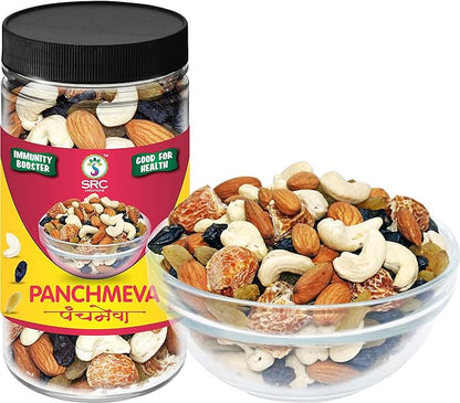 Panchmeva Healthy Trail Mix with Dry Fruits Mixture | Ready to Serve | Uttam Prasad | Jar Packing easy to storage Reusable Jar (250gm)