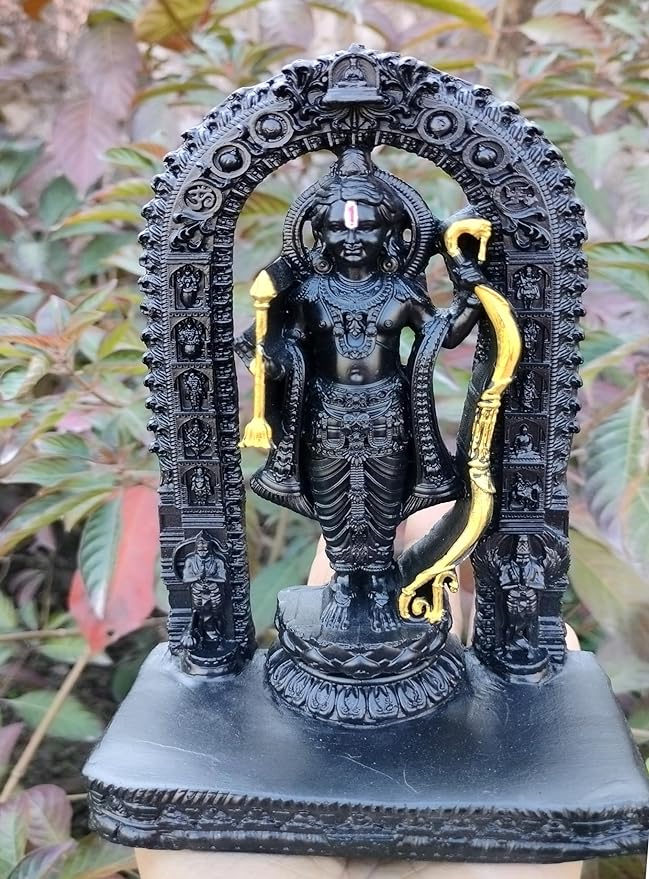 Shree Ram Lalla Idol Statue,RamMandir Ayodhya wale for Table Gift Item,Pooja Room,Home and Office Decor Item.Size-7 inch (Black Colour)