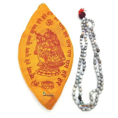 Rosary Vaijayanti Mala 108+1 Beads with Cotton Gaumukhi Japa Bag